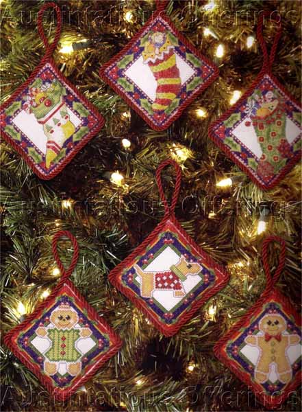Rare Engelbreit Tidings Christmas Ornaments Set CrossStitch Kit