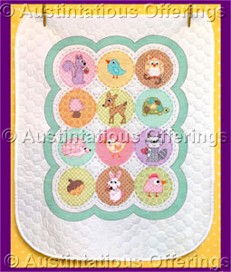 Happi Woodland Critters by Dena Stamped CrossStitch Baby Quilt