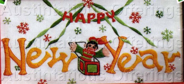 Crewel Embroidery Happy New Year Sampler Kit