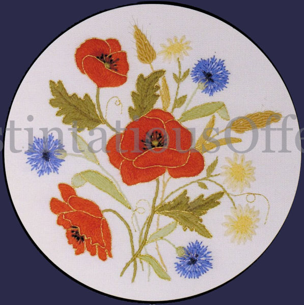 Rare Poppies Cornflowers Crewel Embroidery Kit Summer Harvest