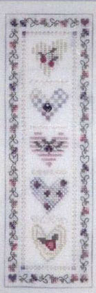 Charming Hearts and Blooms Silk Cross Stitch Sampler Kit Linen