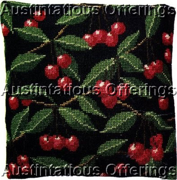 Cherries Needlepoint Tapestry Pillow Kit Forest Fruits Series