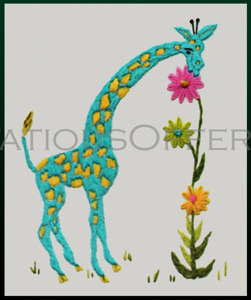 Rare Whimsical Giraffe Crewel Embroidery Kit Daisy