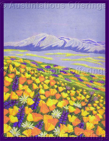 Rare Gosz California Mountains CrewelEmbroidery Kit Poppy Lupine