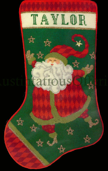 Rare Howard Dancing Santa Needlepoint Stocking Kit Hip Hop Claus