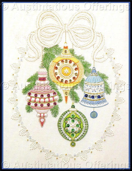 Rare Veres HolidaySplendor Ornaments EmbroideryCandlewicking Kit