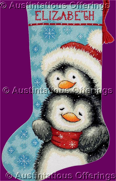 SnowyDay Penguin Pals Needlepoint Stocking Kit Xmas Best Buddies