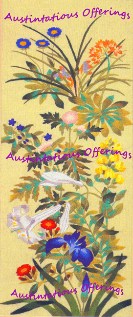Rare Kiitsu Japanese Floral Art Repro Crewel Embroidery Kit