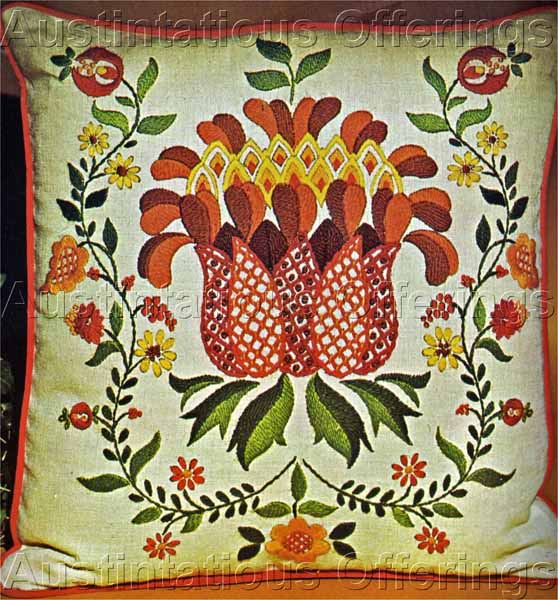 Bright Bold Jacobean Crewel Embroidery Kit Ulmann Moderne
