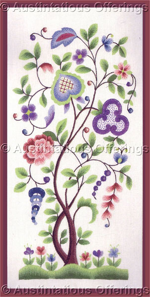 LeClair Tree of Life Crewel Embroidery Kit Contemporary Jacobean