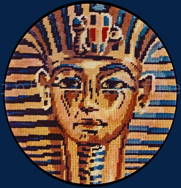 Rare Egyptian King Tutankhamun Needlepoint Kit Golden Mask