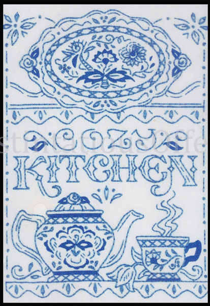 Orton Delft Blue Kitchen Crewel Embroidery Kit Folkart Blues