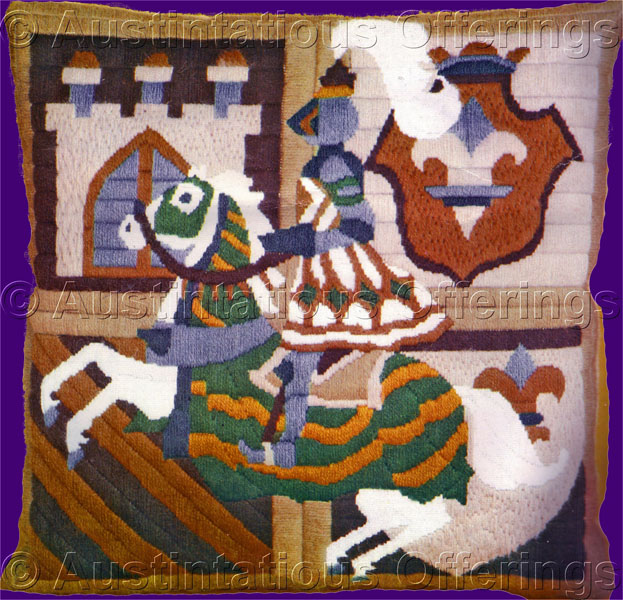 Rare Medieval Knight Longstitch NeedlepointKit Castle CoatofArms