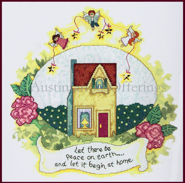 Rare Baker Let There Be Peace Cross Stitch Kit Country Home