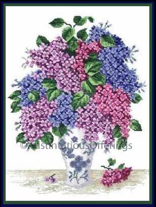 Laura Doyle Spring Lilac Bouquet CrossStitch Kit Abundant Lilacs