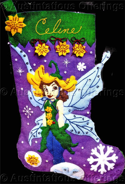 Disney Fairies Felt Applique Embroidery Stocking Kit Lily Fairy