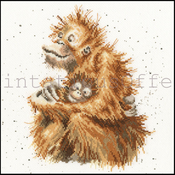 Hannah Dale Wrendale Animals Orangutan Love Cross Stitch Kit