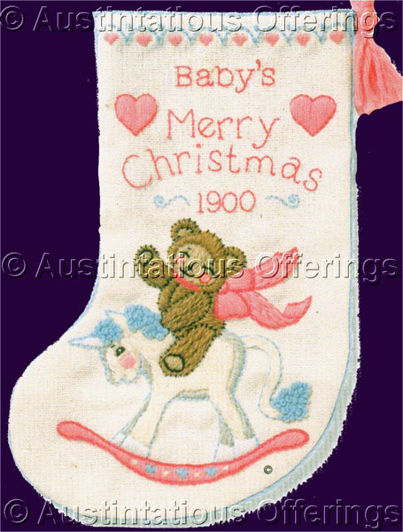 Rare Brakefield First Christmas Crewel Embroidery Stocking Kit