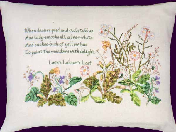 Rare Stuart CrossStitch Kit Wildflowers Garden Shakespeare Verse
