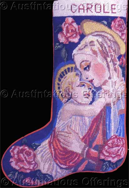 Rare Botticelli Artwork Needlepoint Stocking Kit Madonna Child