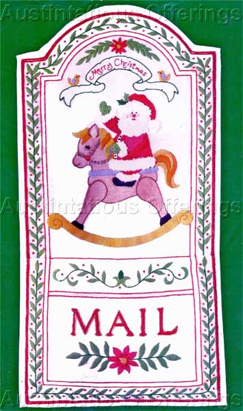 Rare LeClair Santa Mail Crewel Embroidery Kit Holiday Cards