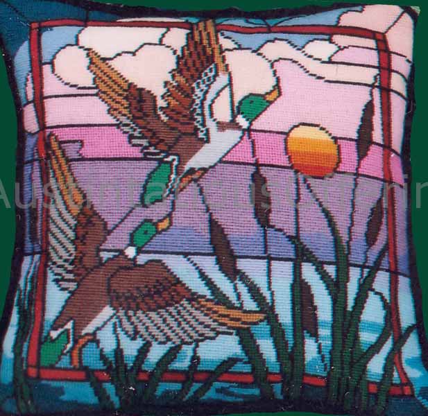 Barrani Stained Glass Mallard Needlepoint  Kit Summer Sunset