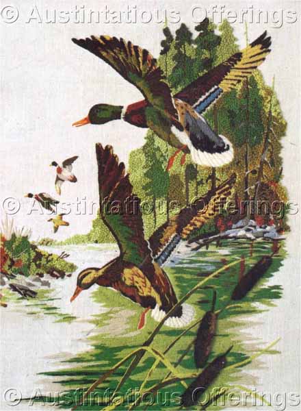 Rare Hallmark Waterfowl Crewel Embroidery Kit Mallard Ducks