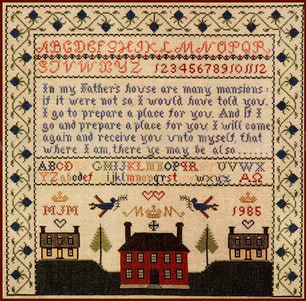 McKee Fathers House Cross Stitch Folk Sampler Kit Many Mansions