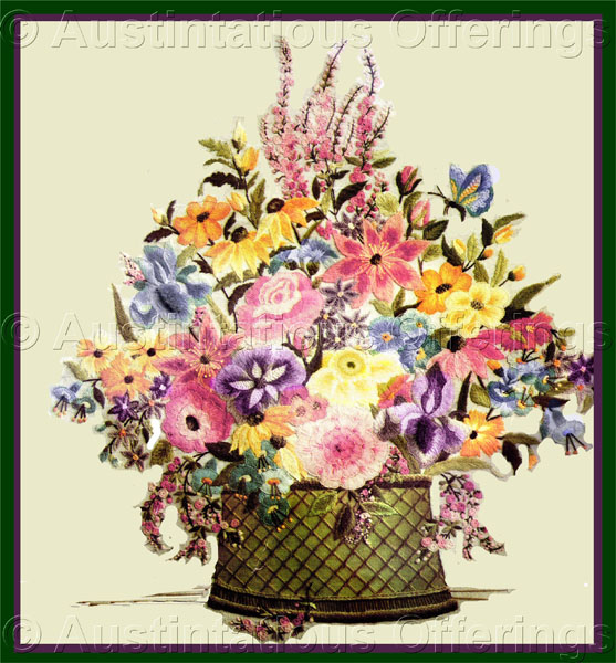 Rare Alderman Masterpiece Spring FloralCrewel Embroidery Kit
