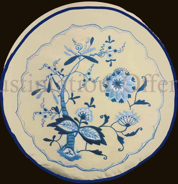 Rare Williams Porcelain ArtRepro Crewel Embroidery Kit on Satin