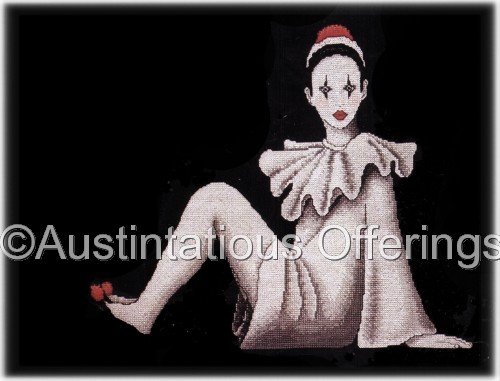 Rare Judith Lynn Pirouette Clown Mime Cross Stitch Kit