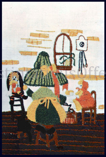 Mother Goose FairyTale Miss Muffet CrewelEmbroidery Kit TeaParty