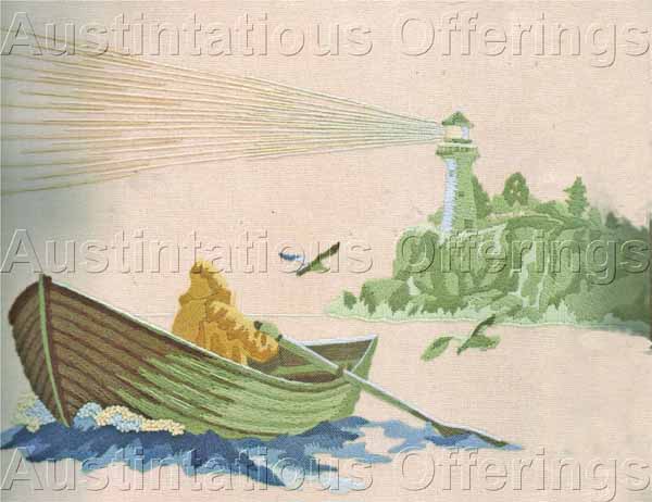 Palmateer Misty Ocean Crewel Embroidery Kit Lightkeeper Rowboat