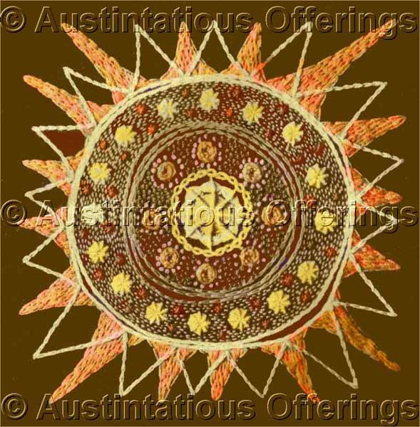 Rare Sparre Sunburst Crewel Embroidery Kit Mid Century Sun Star