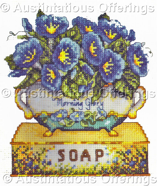 Nostalgic Morning Glories Cross Stitch Kit Soap Box Floral