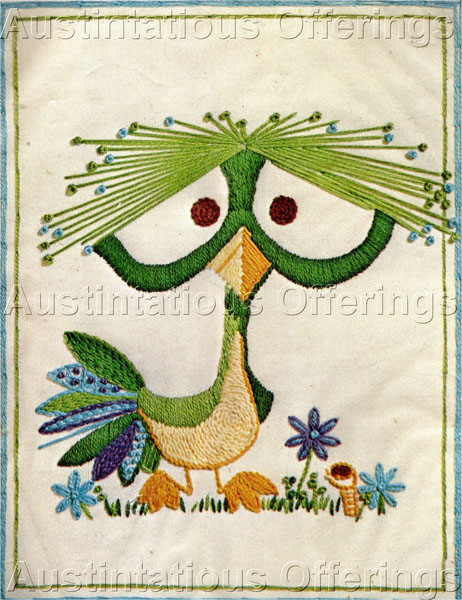 Mortimer Bird Crewel Embroidery Kit Dino Kotopoulis Art Critter
