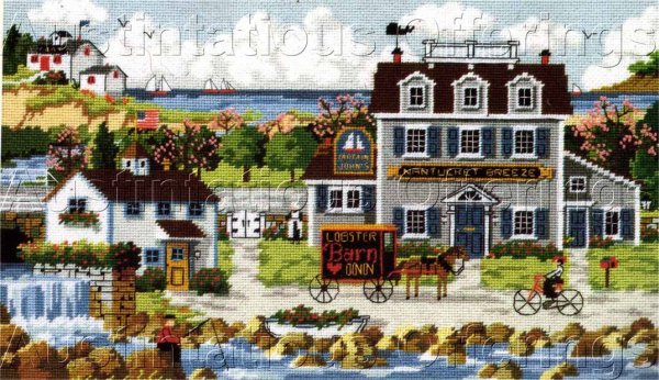 Rare Wysocki Nantucket Folk Art Needlepoint Kit Seacoast Breezes