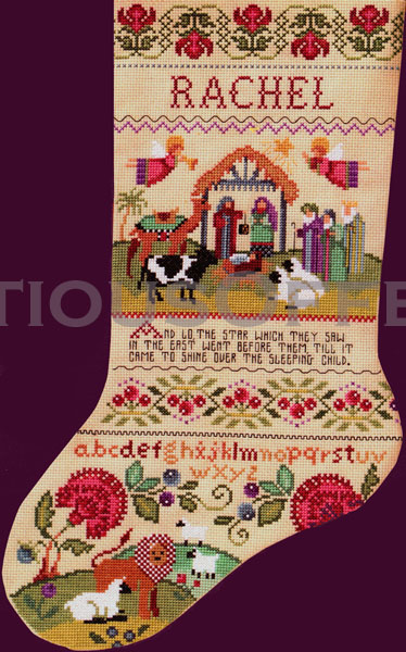 Baatz Classic FolkArt Nativity Sampler CrossStitch Stocking Kit