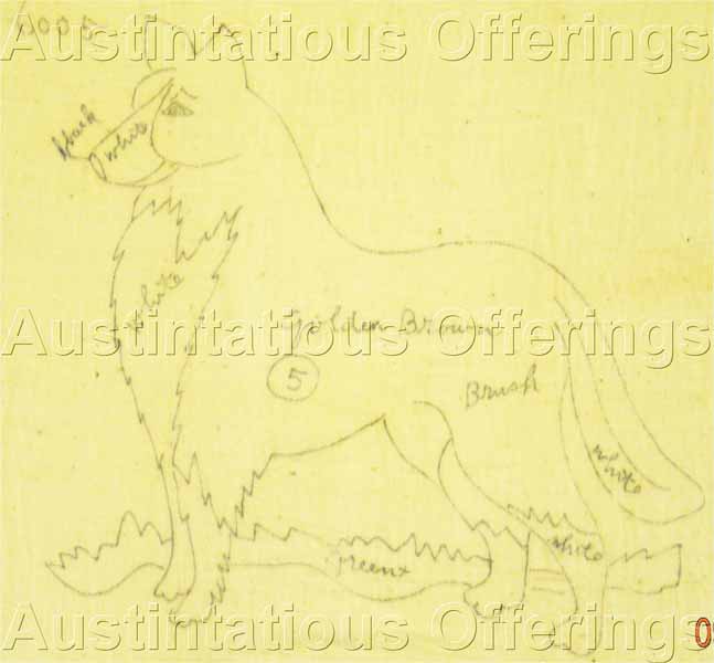 Vintage Punch Needle Stamped Fabric Embroidery Panel Collie Dog