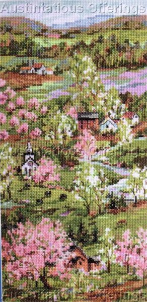 Rossi Spring Village Cross Stitch Kit New England Apple Blossoms