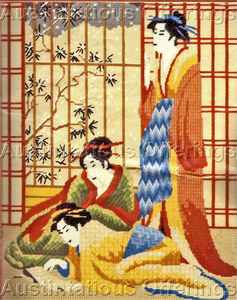Rare November Geisha House Needlepoint Kit Reinardy Asian Beauty