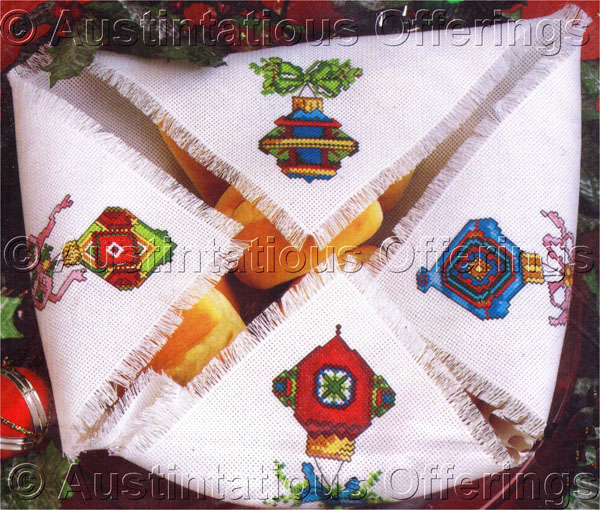 Rare Antique Christmas Ornaments Cross Stitch Kit BreadCover