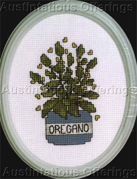 Garden Herbs Flower Series CrossStitch Kit w Frame Oregano