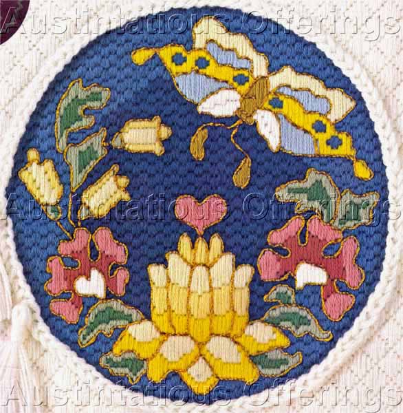Rare McRoden Textured Floral Longstitch Needlepoint Kit Asian