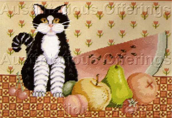 Michael LeClair Folk Art Cat Needlepoint Kit Clarence Kitty