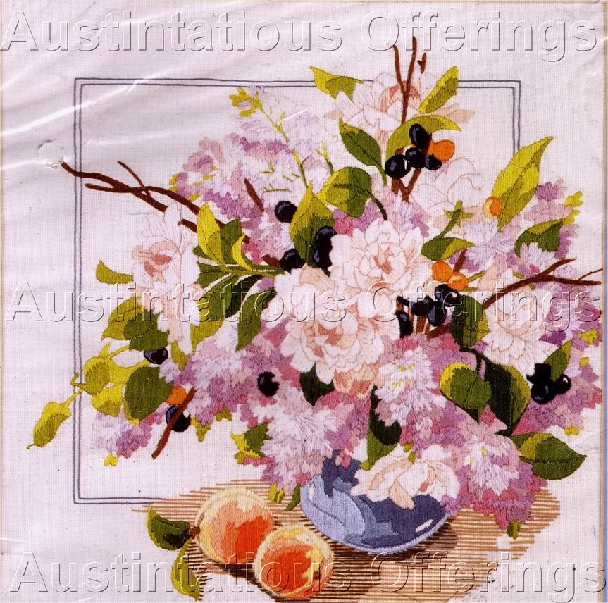 Rare Rossi Spring Floral Still Life Crewel Embroidery Kit Lilacs