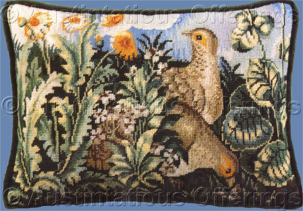 Rare Wilson Unicorn Tapestries Needlepoint Kit Partridge Pair