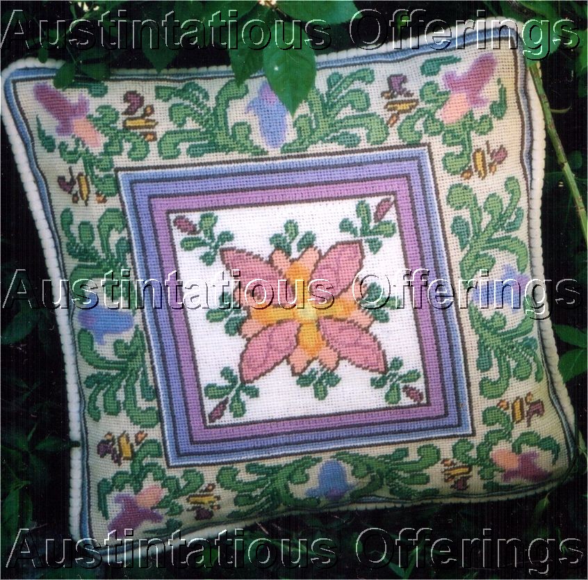 Barrani Pastel Formal Floral Garden Needlepoint Pillow Kit
