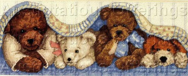 Rare Peek A Boo Teddy Bears Needlepoint Picture Pillow Kit