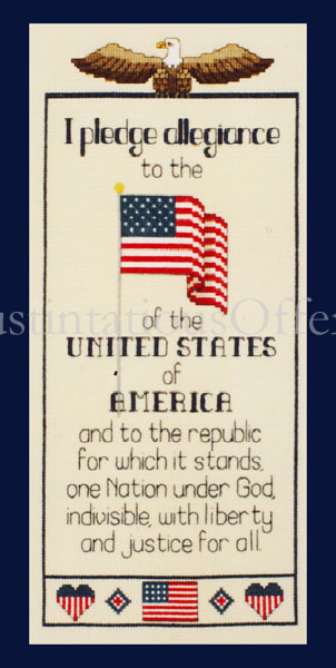 Rare Clark Patriotic Eagle CrossStitch Kit Pledge Of Allegiance